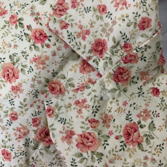 Spring Time Roses Covered Button Lined Blazer  L - Picture 4 of 6